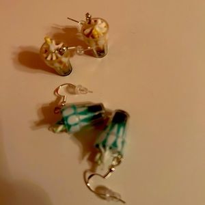 Sterling silver milkshake earrings